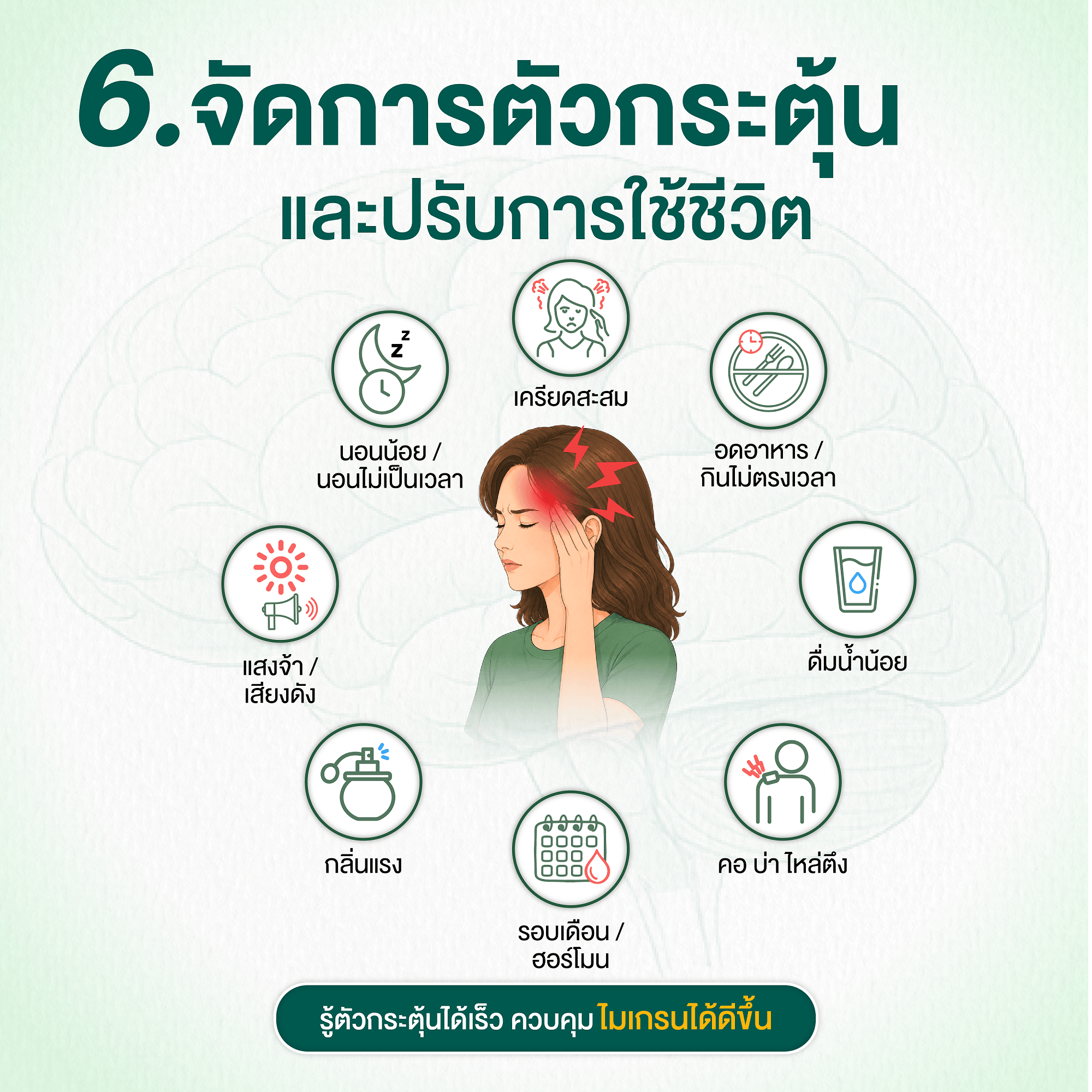 จัดการตัวกระตุ้น และปรับการใช้ชีวิต
