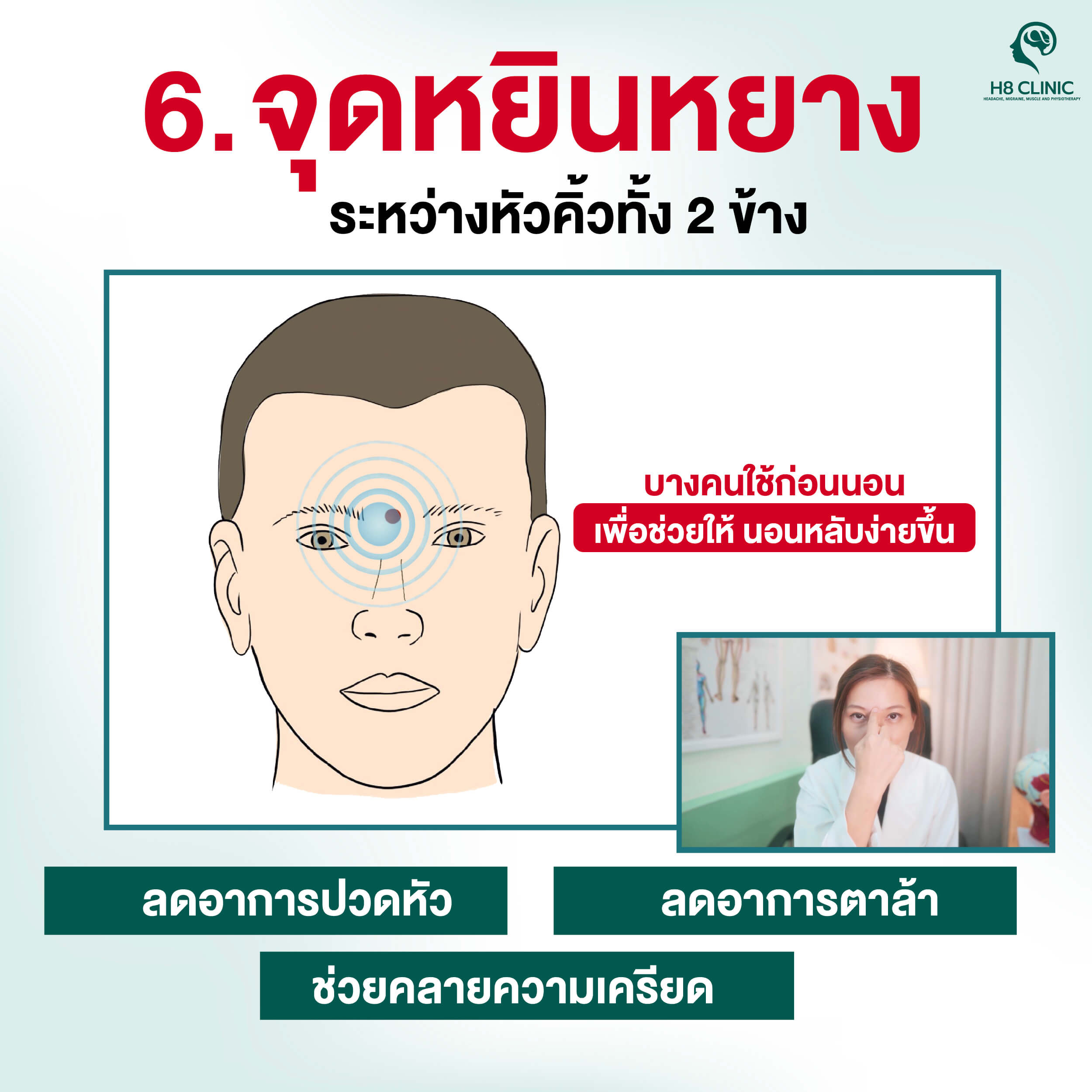 จุดที่ 6 จุดหยินถาง หรือ “ตาที่ 3” 